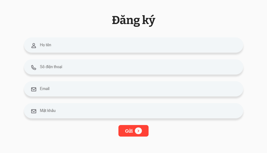 Màn hình đăng ký tài khoản Publead